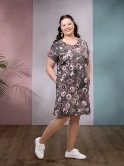 KESÄmekko (Suklaakosmos ruskea / roosa trikoo)
