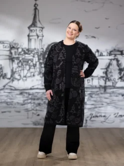 NEULEtakki (Sielulintu musta / tummanharmaa puuvilla)