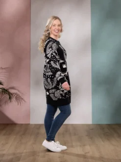 NEULEtunika (Sielulintu musta / luonnonvalkoinen puuvilla)