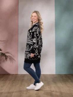 NEULEtunika (Sielulintu musta / luonnonvalkoinen puuvilla)