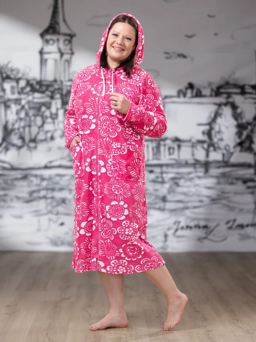 SAUNAtakki (Kukkaniitty pinkki joustofrotee)