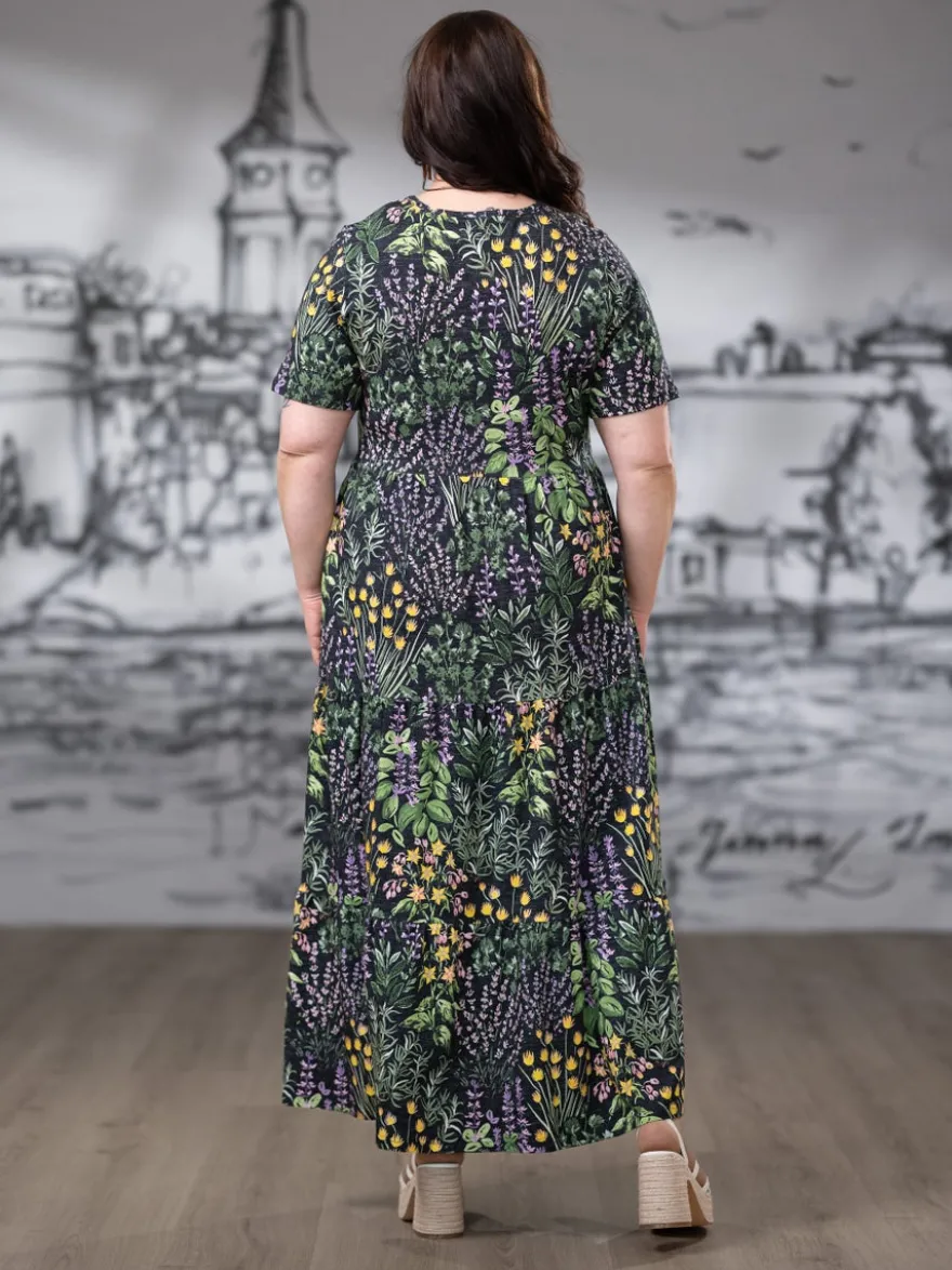 SUVImekko maxi (Yrttipuutarha musta / lila / keltainen trikoo)