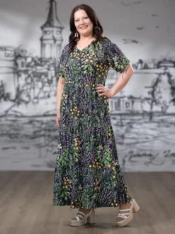 SUVImekko maxi (Yrttipuutarha musta / lila / keltainen trikoo)