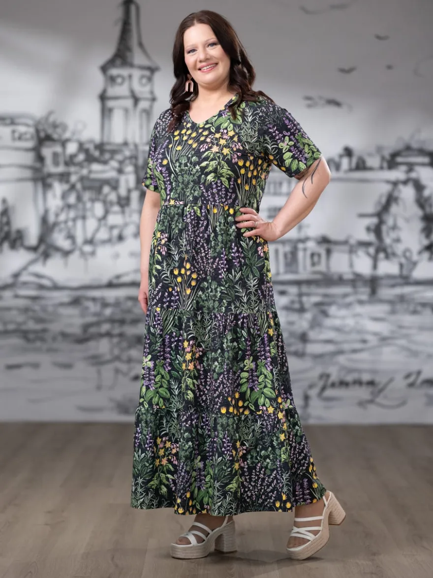 SUVImekko maxi (Yrttipuutarha musta / lila / keltainen trikoo)
