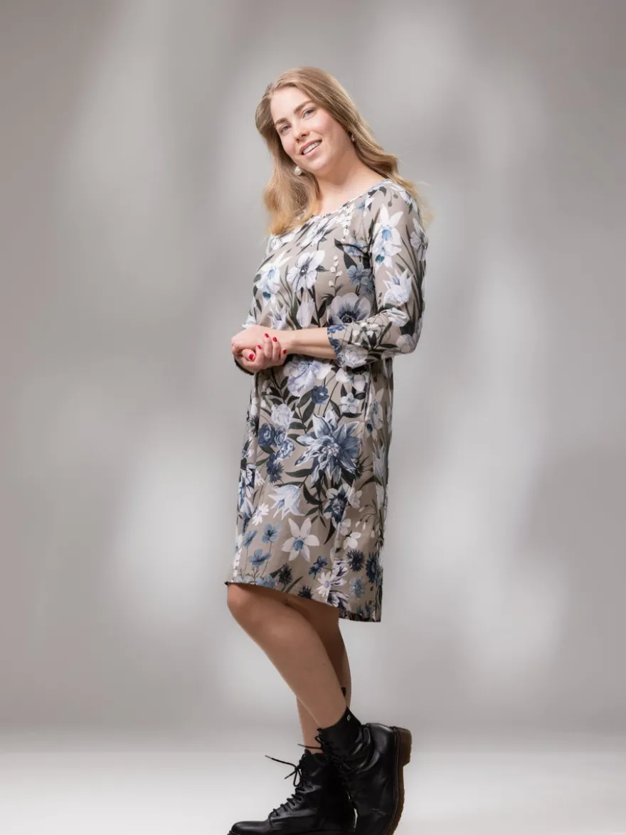 VERSOmekko 3/4 hiha (Ritarinkannus vaaleansininen / greige trikoo)